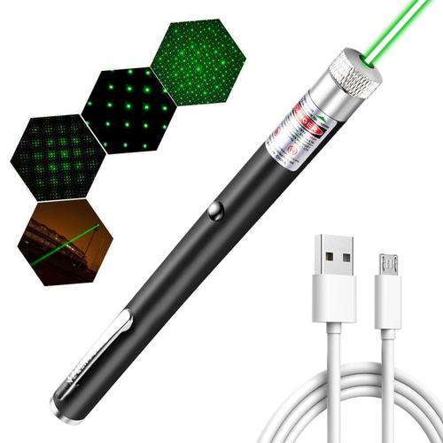 便攜激光筆綠光紅光紫光安卓usb充電鐳射筆帶滿天星售樓教鞭教學